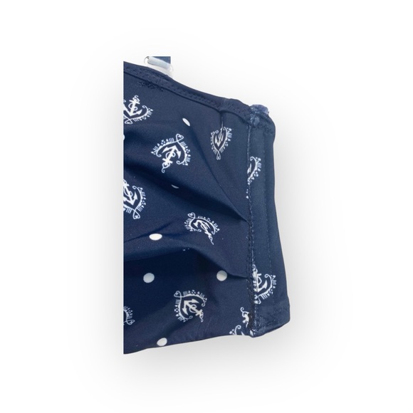 Timeout ᯾ Nautical Print Bandeau Bikini Top ᯾ Navy White Anchors + Stripes ᯾ L - Picture 6 of 16